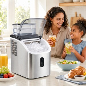 Self Cleaning Ice Cube Maker Countertop-Sliver