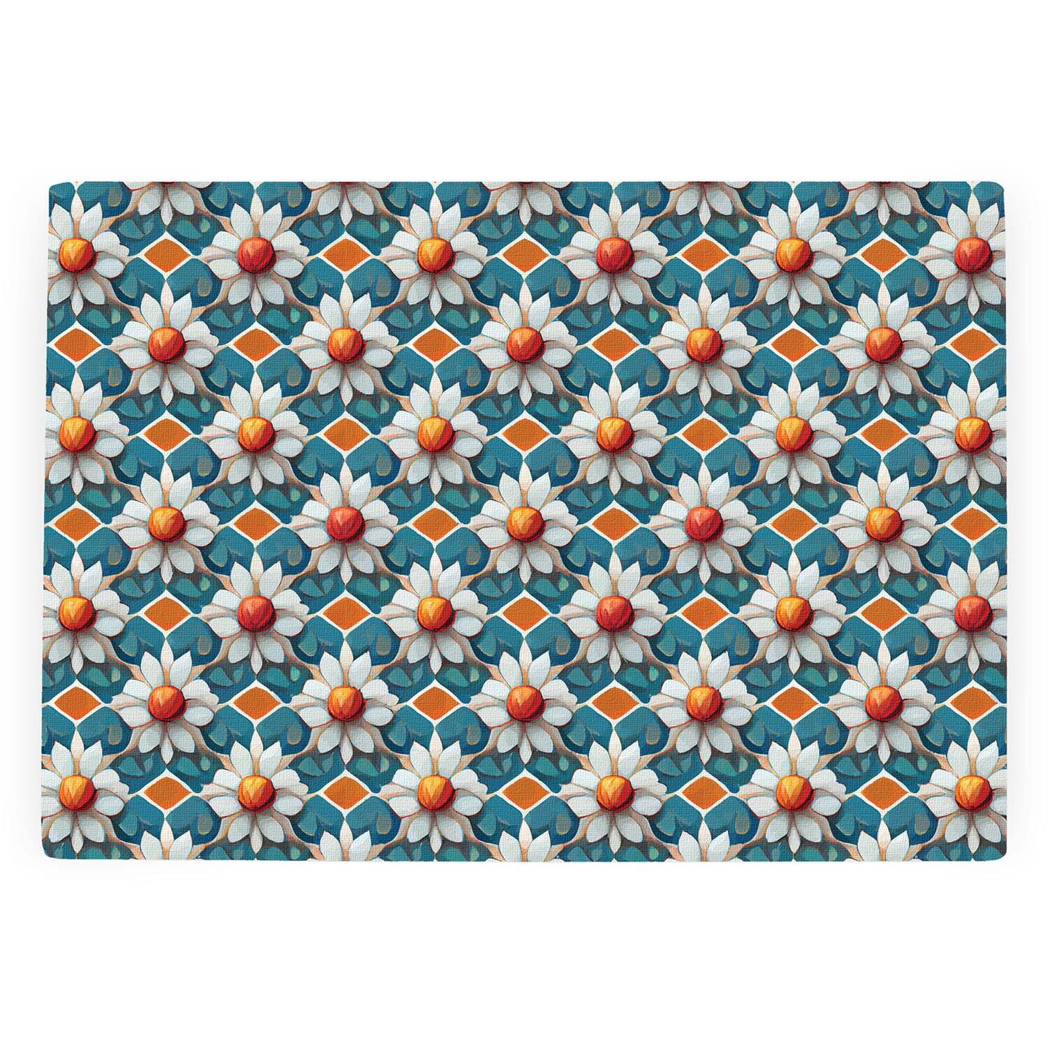 Image of Blue Floral Tile Worktop Saver -&hellip;
