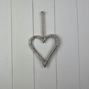 Charming Silver Metallic Finish Heart Bauble