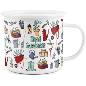 Head Gardener Enamel Mug - Red