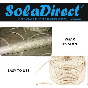Sisal Rope for Cat Scratcher Cat Tree Repairing - 20 m / 65 ft of 10 mm Natural Sisal Rope