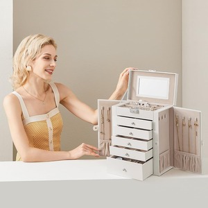 SONGMICS Jewellery Box 6 Tiers, Jewellery Case with 5 Drawers