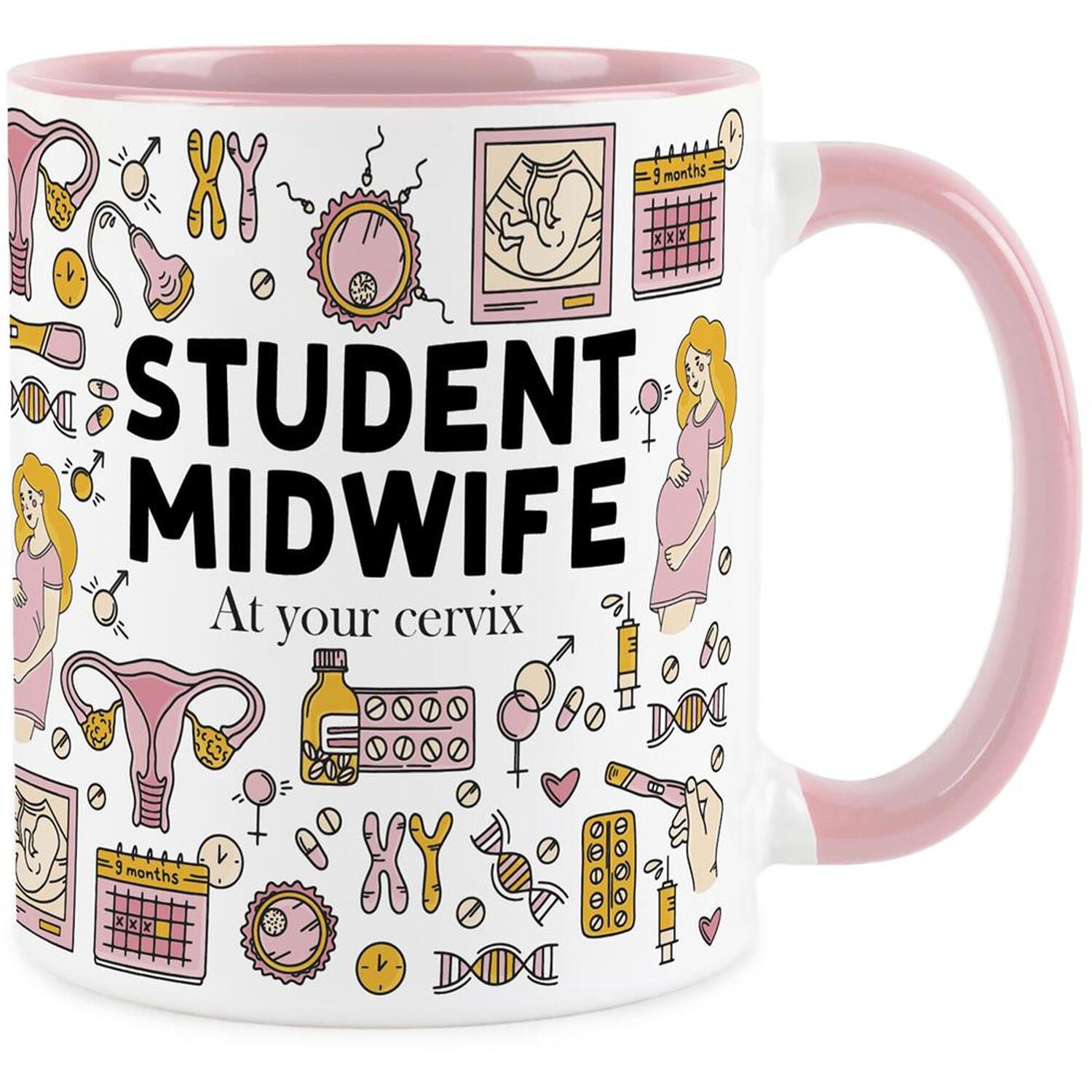 Purely Home Novelty Student Midwife Pink Mug - Coffee/Tea Ceramic Cup Gift - Pink