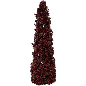 Luxury Burgundy Berry and Mini Pinecone Tree