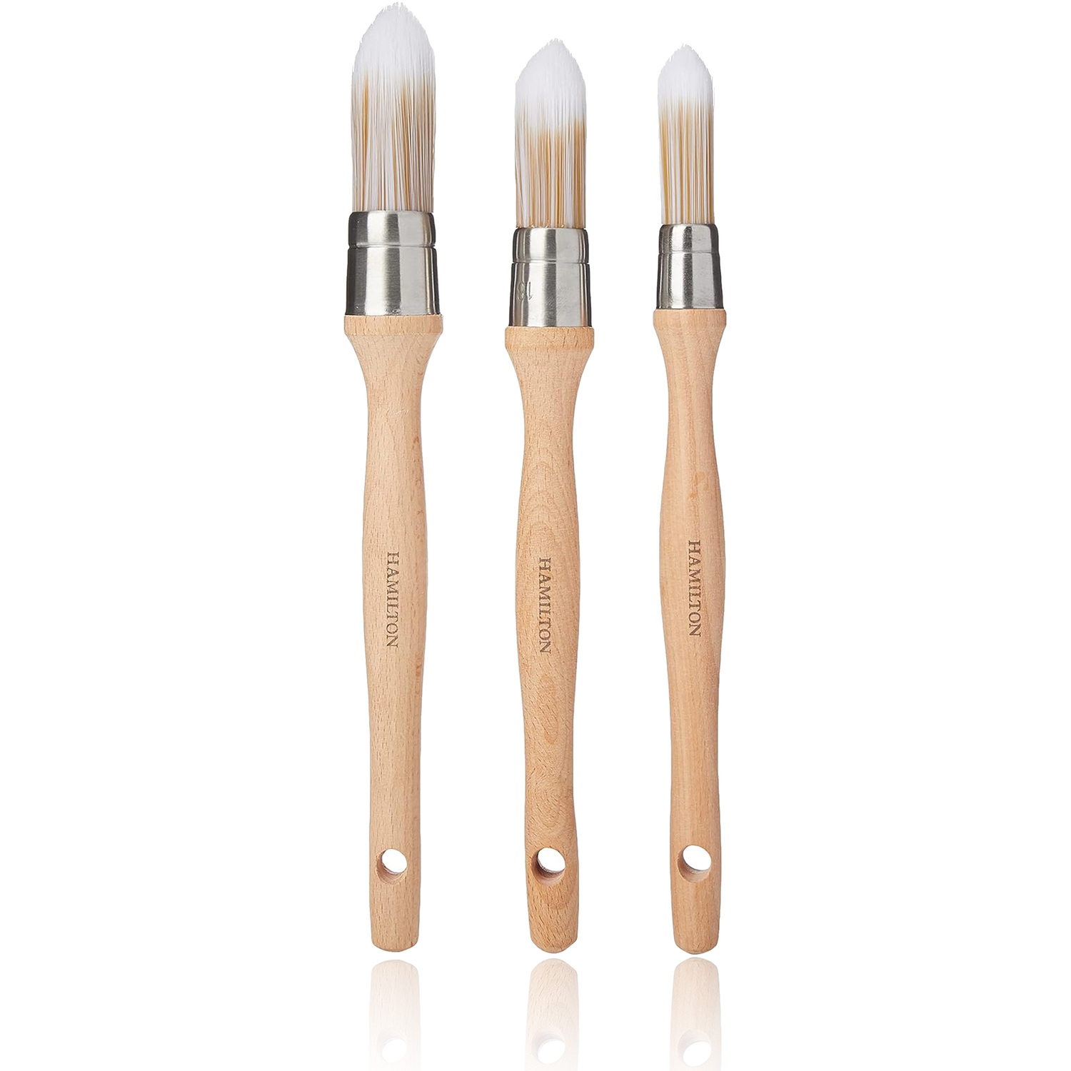 B&Q - Prestige Pure Synthetic Sash Brush Set 3 Pack 15mm 18mm 21mm Professional Cutting In Paint Brushes Pro - Image 2
