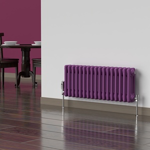 Lux Heat Horizontal Column Radiator-Pretty Plum Purple-300mm x 785mm (3 Column)