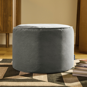 Grey icon Milano Round Velvet Pouffe shot 19506884