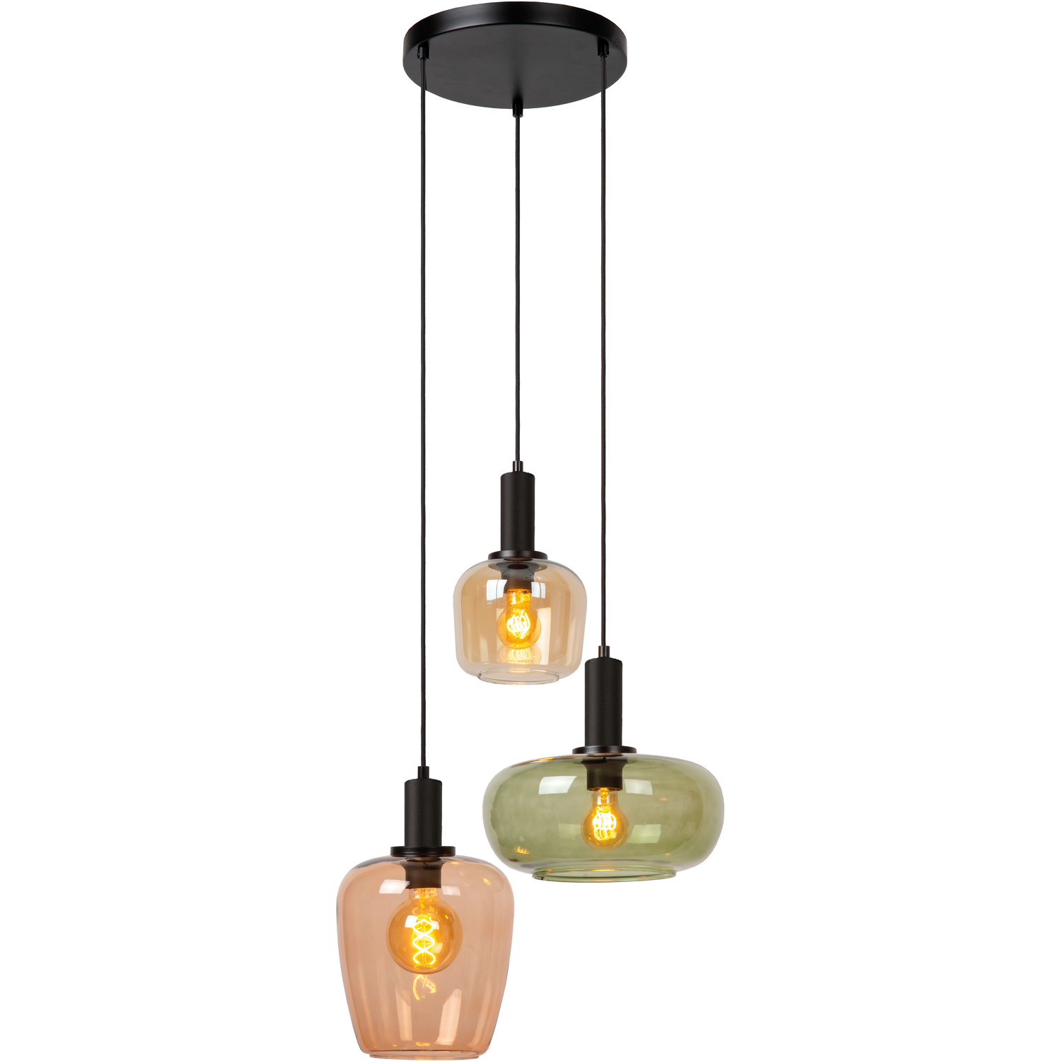 Netlighting Unisex Black Lucide Ilona Pendant Light 3Xe27 Size 3 - Image 3