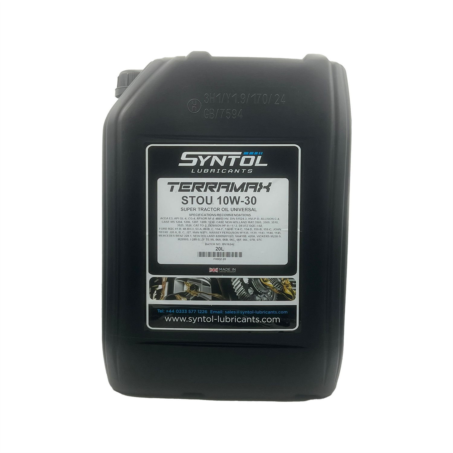 Syntol Terramax Stou 10W-30 Tractor Engine Oil Acea E3 Api Gl-4 Cg-4 4L - Gold / 20Kg