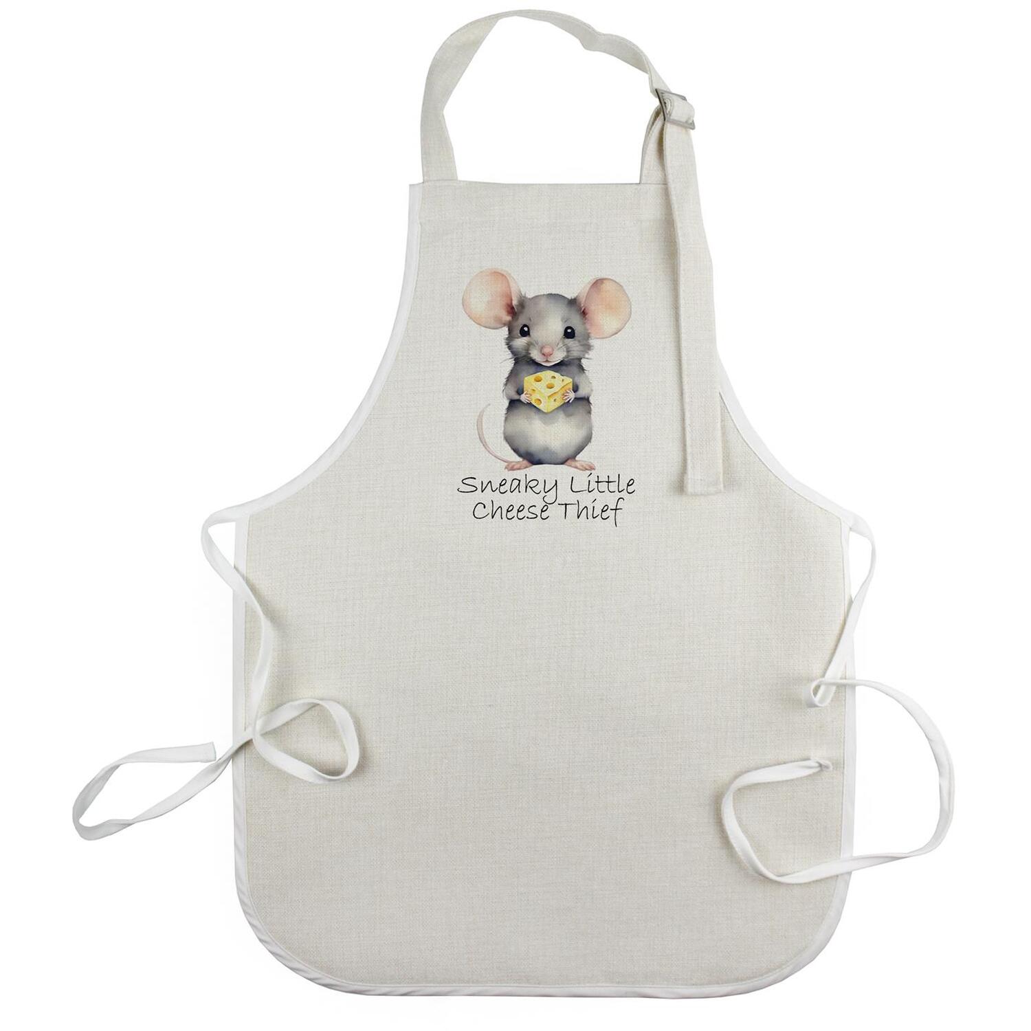 B&Q - Cute Mouse Childrens ApronCheese Thief Novelty Cooking & Baking Kids Kitchen GiftsApron With Adjustable Neck & Waist Ties - Image 2