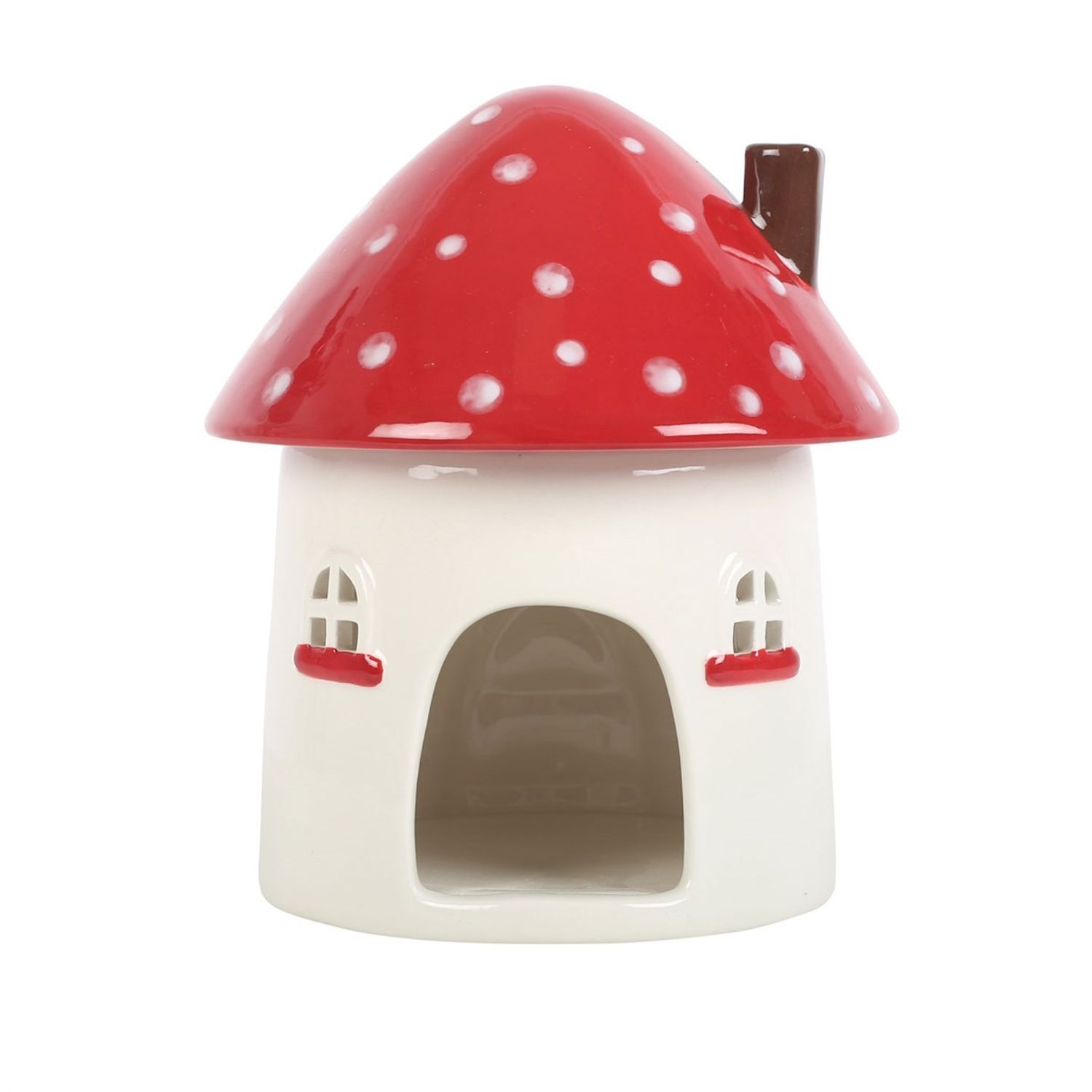 Something Different Mushroom Oil Burner B - Red/Beige