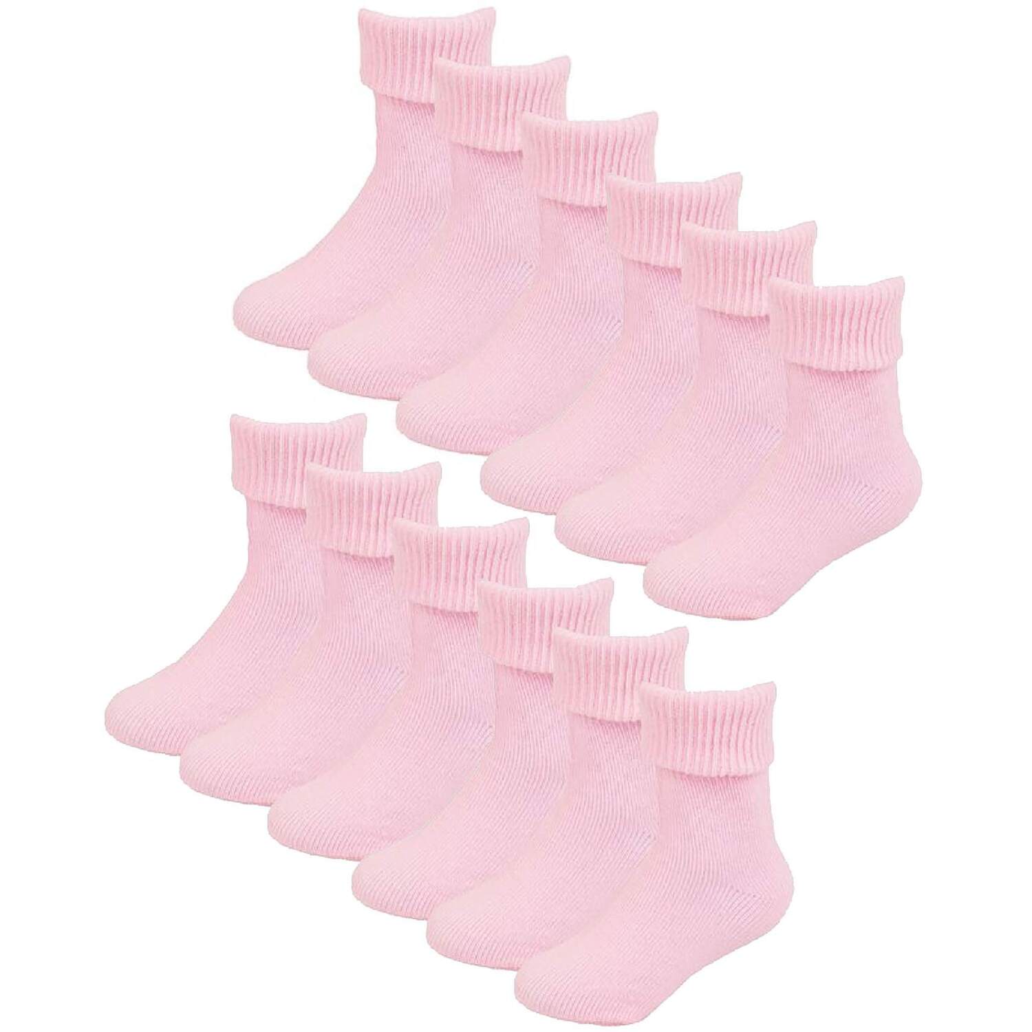 Sock Snob Baby Cotton Turn Over Top Socks | 6 Pair Pack Plain Funny Socks for Boy and Girl - Image 3