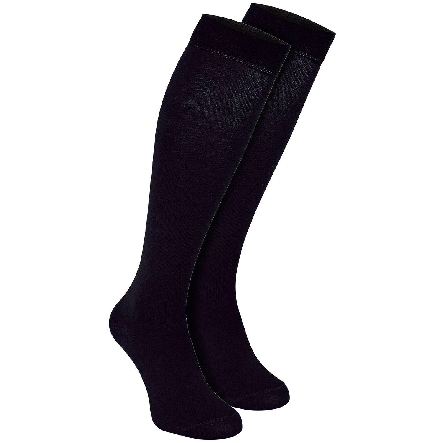 Sock Snob Men's Black 2 Pack Extra Long Knee High Breathable Bamboo Socks In | Size: 6-11 - Image 2