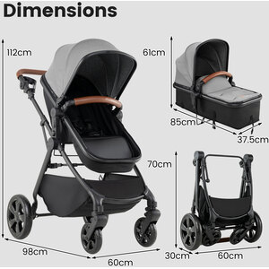 Costway 2-in-1 Convertible Baby Stroller with Car Seat Adapters Basket