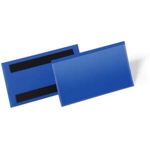 Magnetic Ticket Holder Document Pockets - 50 Pack - 150 x 67mm - Blue