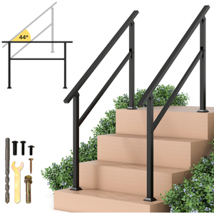 Costway Steps Metal Hand Rail