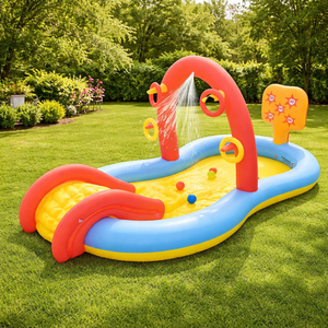Dragodirect Large 2.2m Inflatable Splash Pool with Slide and Water Spray