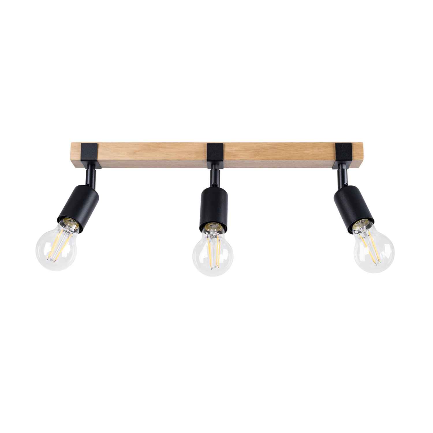 Sollux Lighting Ceiling Lamp Zuca 3 Black - Black/Wood