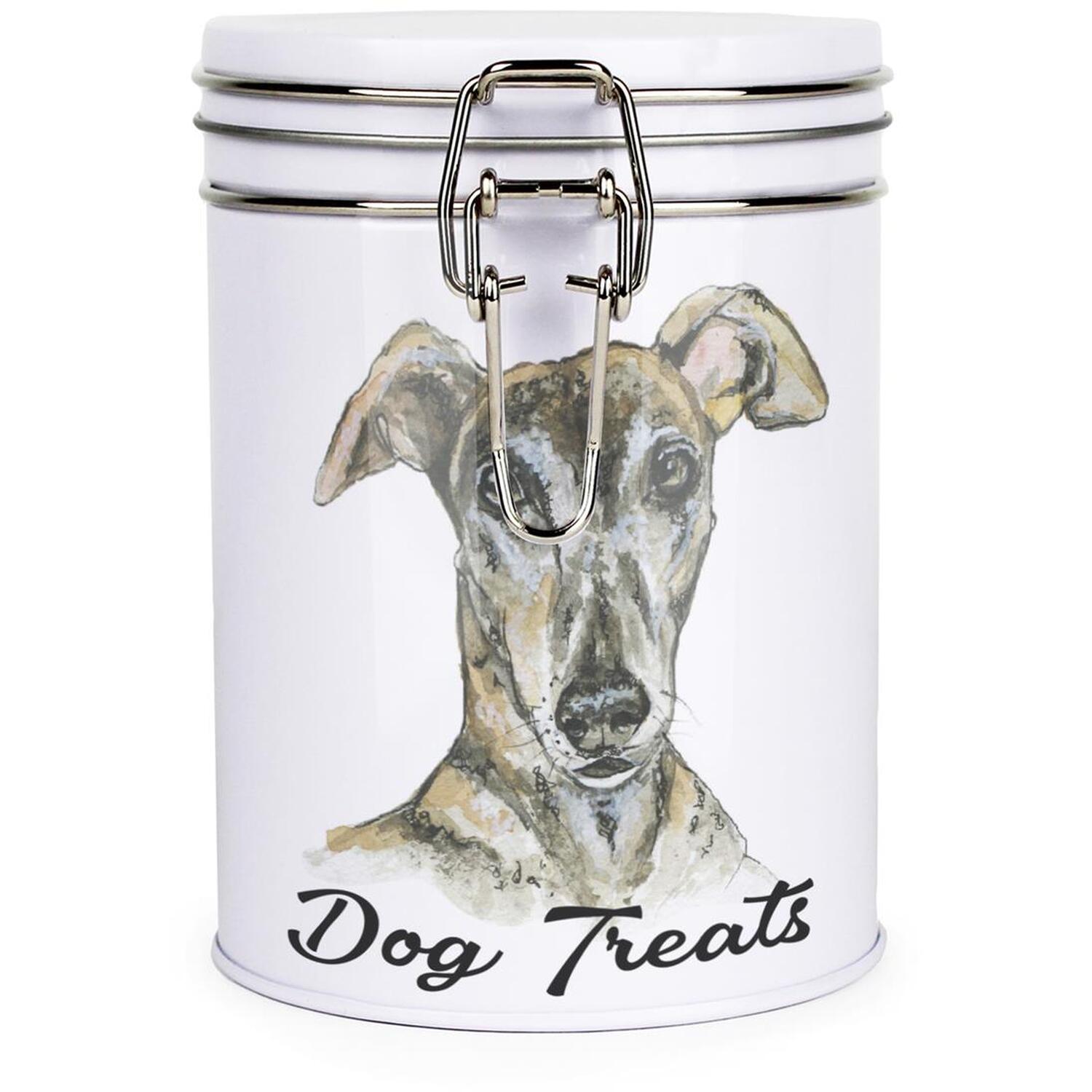 B&Q - Greyhound Dog Treats Canister By Rhiannon ChaunceyMetal Clip Lid Food Storage Jar For Pet Food 700Ml - Image 2