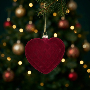 Flocked Heart Decoration