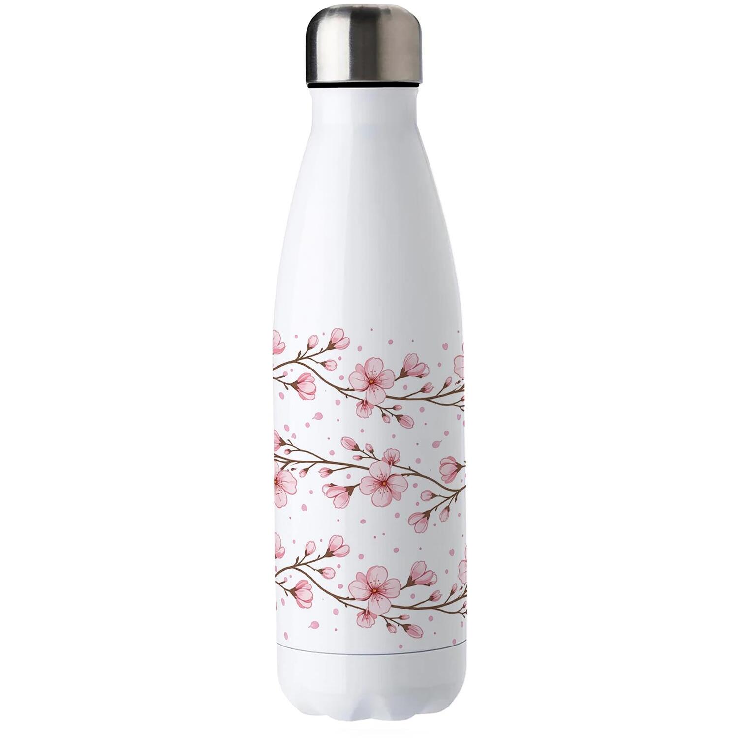 B&Q -  Cherry Blossom Water BottlePink Floral Double Walled 500Ml Hot/cold Drinks Bottle Gifts For Her - Image 3