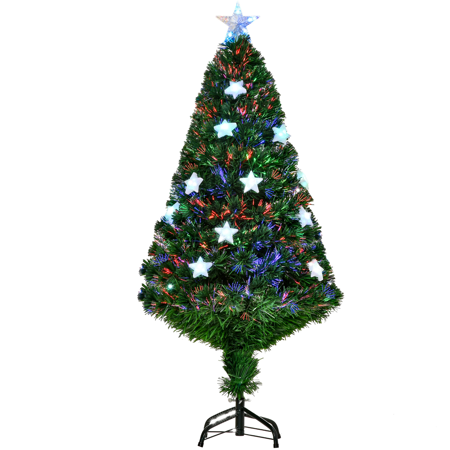 Aka 4Ft Pre-Lit Fibre Optic Christmas Tree With Star Led Lights ,Green