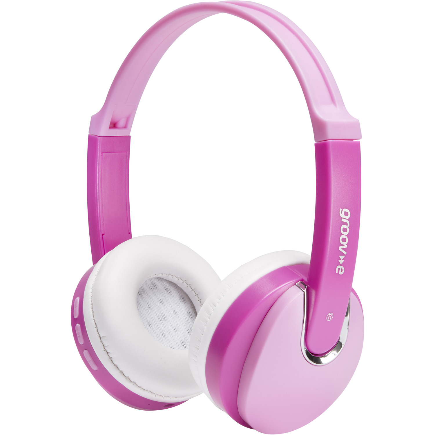Groove Kidz Wireless Bluetooth DJ Style Headphones - Pink