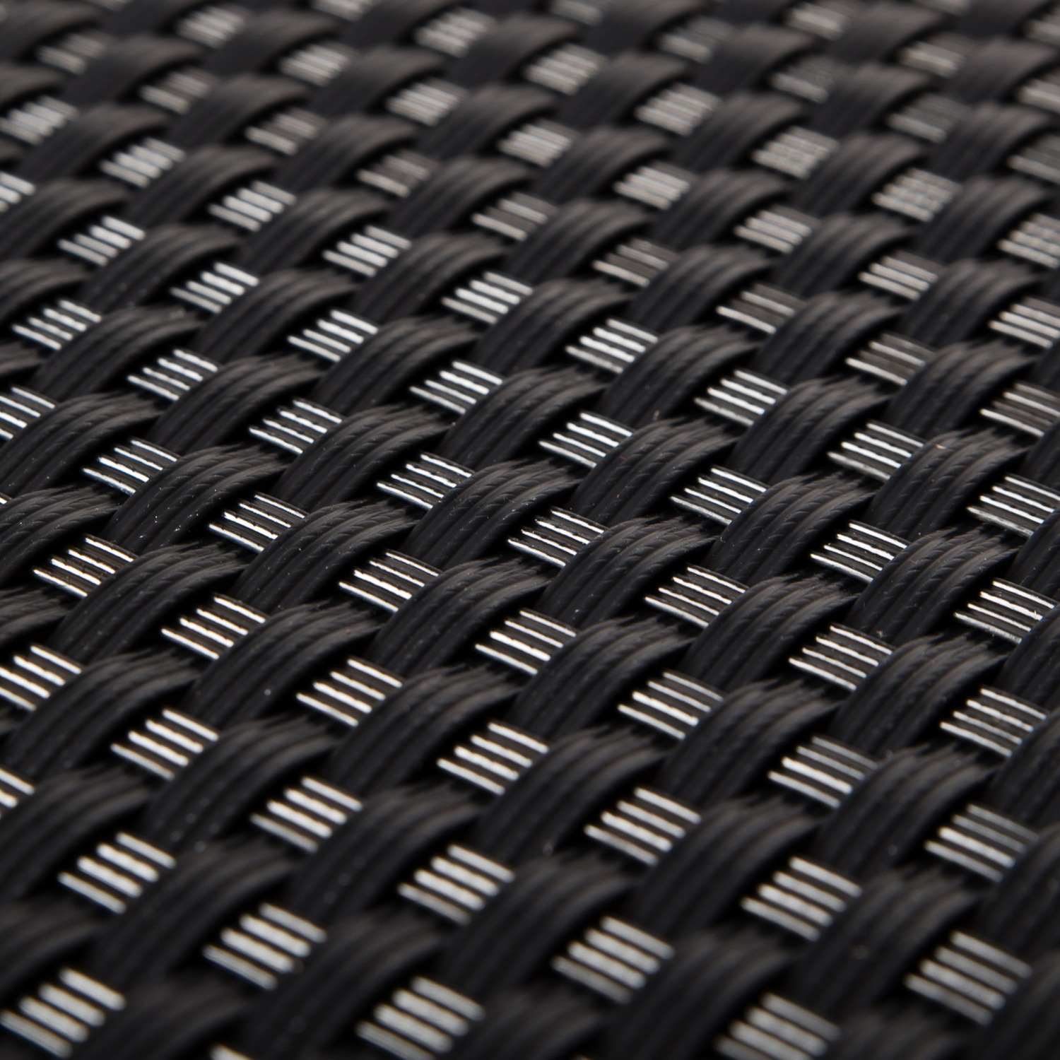 Artificial Poly Rattan Weave Privacy Screen - Black