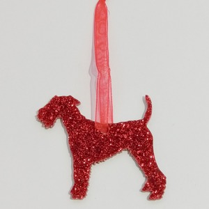 Glitter Welsh Terrier Style 1 Christmas Decoration