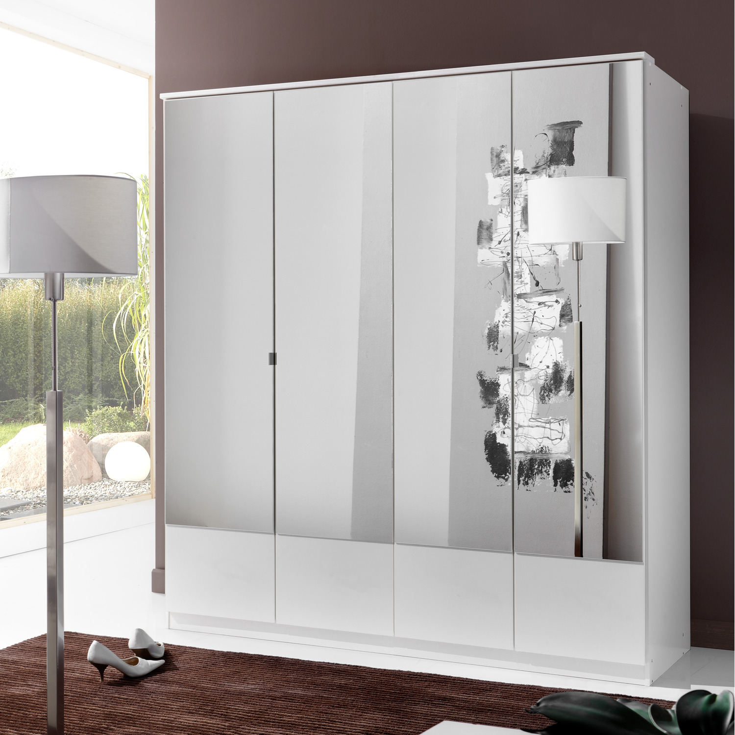 Imago White 4 Door Wardrobe - White