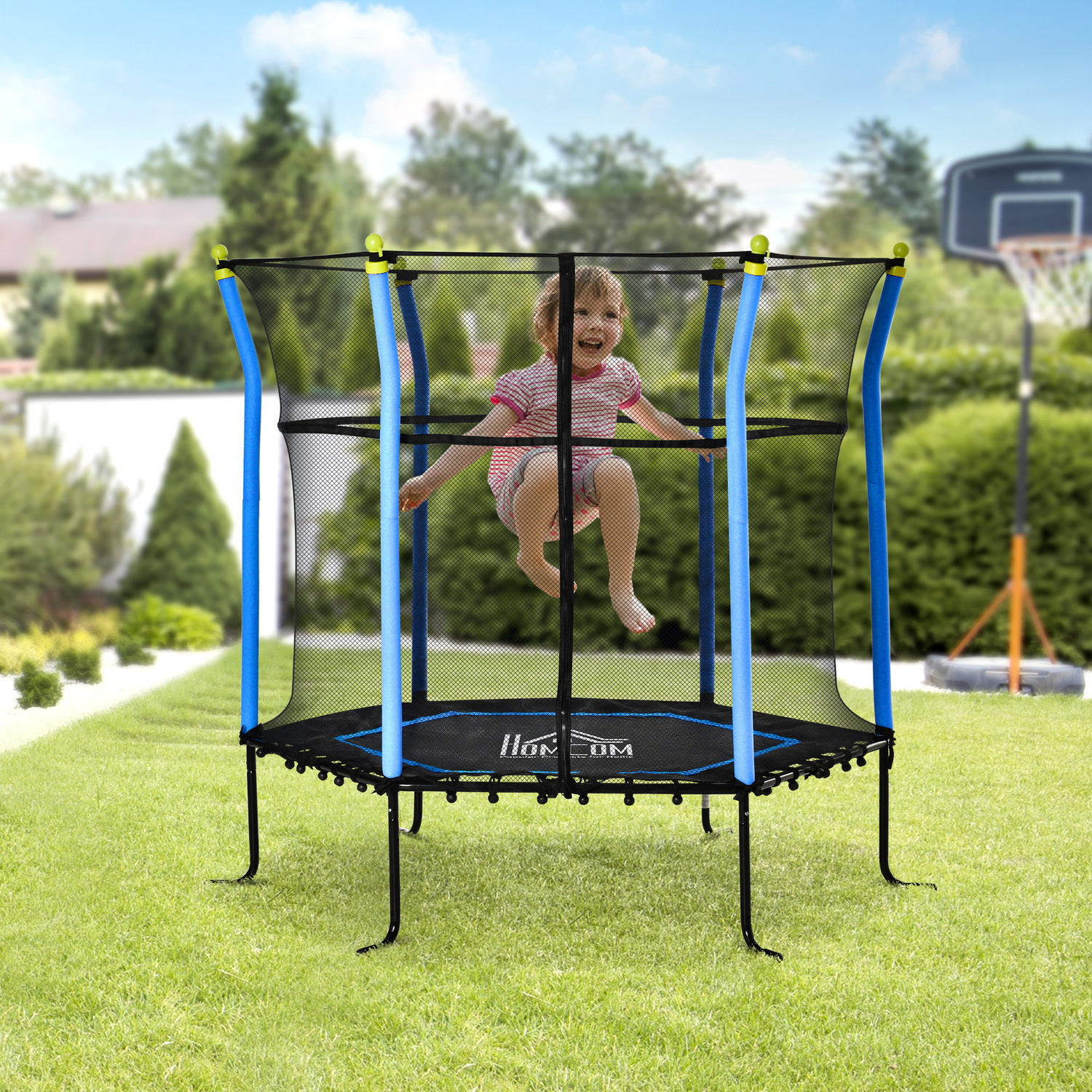 Image of 5.3FT Kids Trampoline Mini Indoor Outdoor Bouncer Jumper - Blue