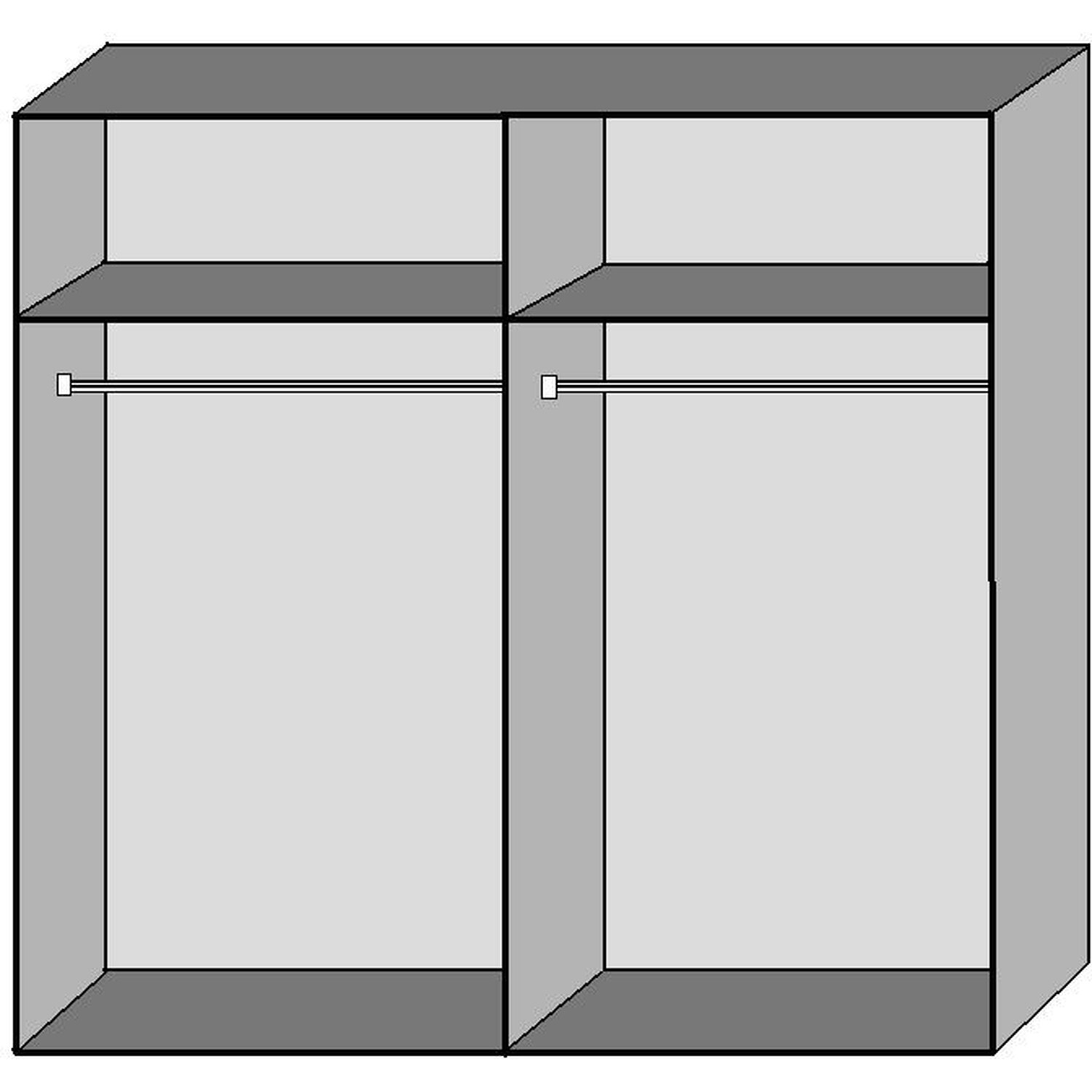 Queen White 180cm Full Mirrored Sliding Wardrobe - White