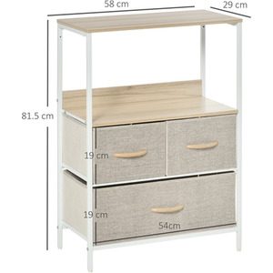 Small Chest Unit 3 Drawer Storage Chest Unit Home with Shelves Home Living Room Bedroom