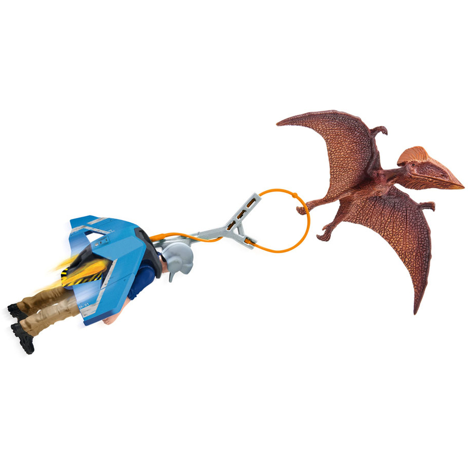 SCHLEICH Dinosaur Jetpack Chase Toy Figure Set - Black