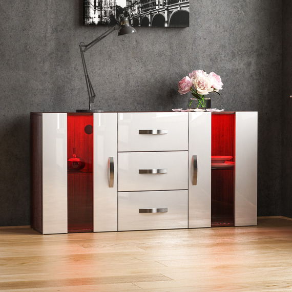 Astro 2 Door 3 Drawer LED Sideboard