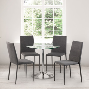 Set Of 4 Jazz Fabric Chairs Slate Grey