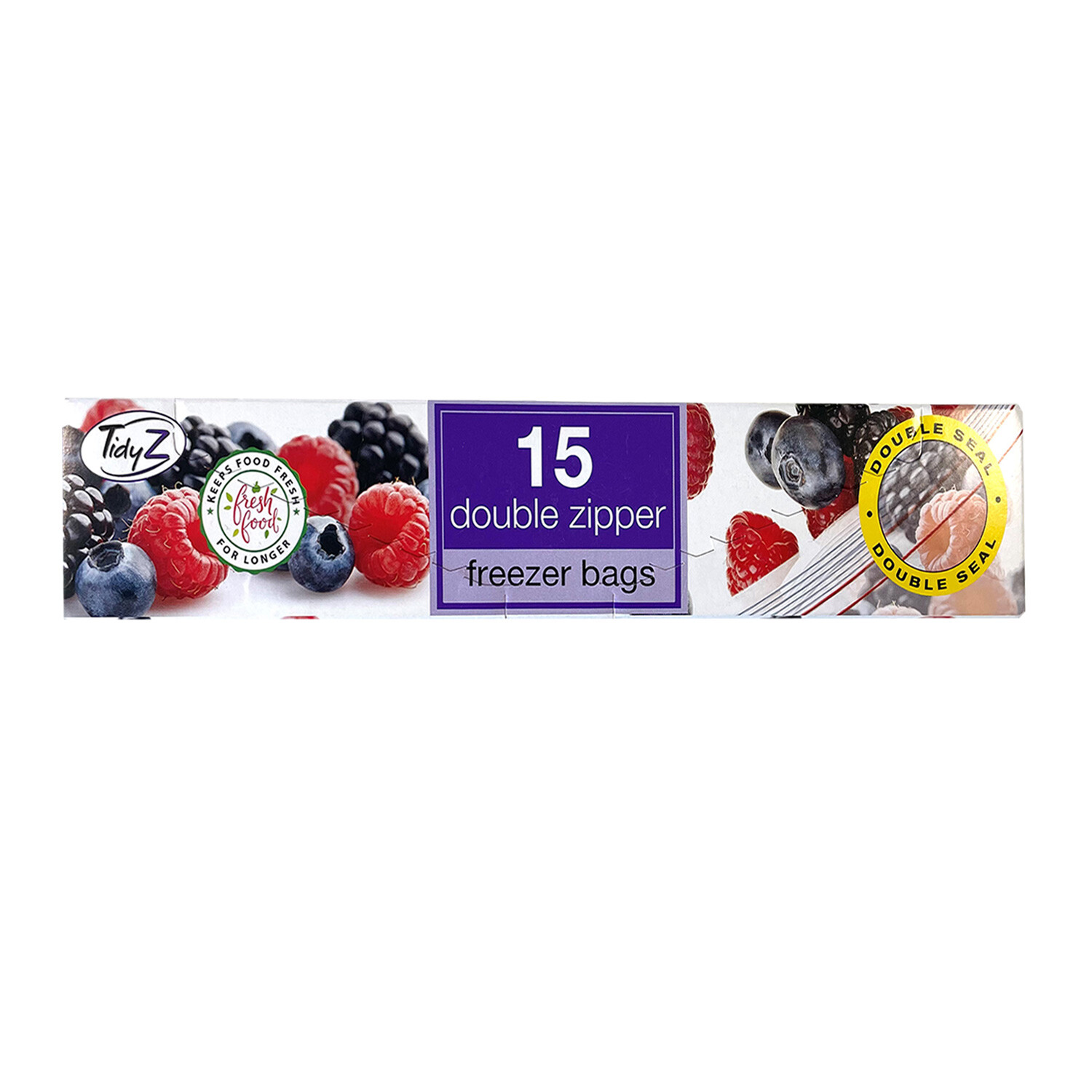 TidyZ Double Zip Freezer Bags 15 Assorted Pack