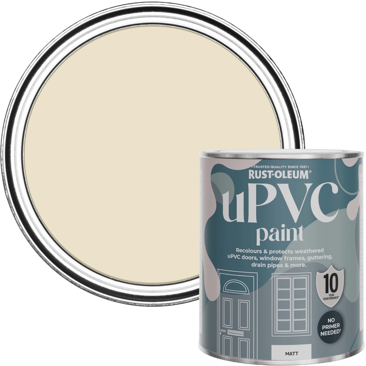Rust-Oleum uPVC Door and Window Paint Matt Longsands 750ml - Neutral - Yellow