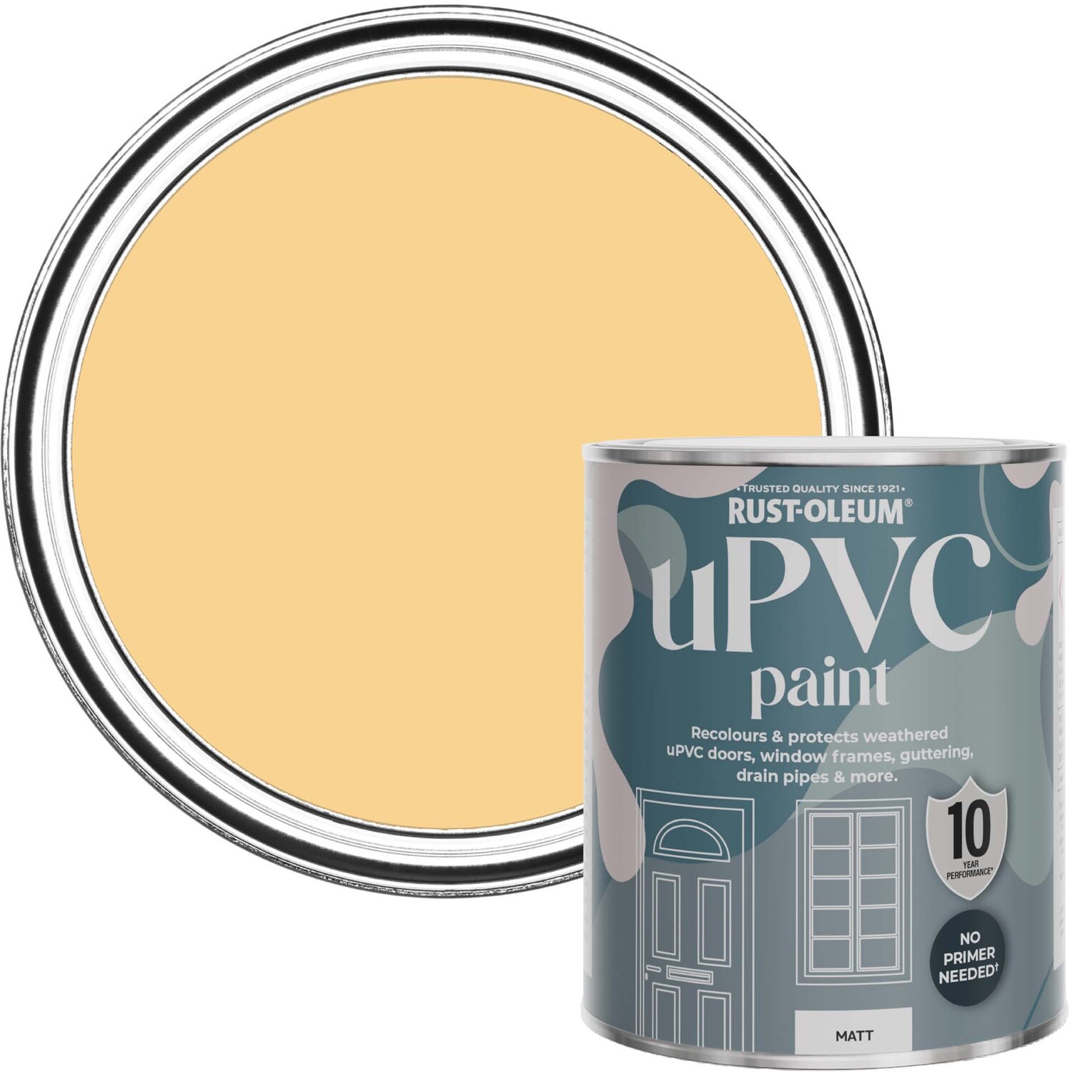 Rust-Oleum uPVC Door and Window Paint Matt Mustard 750ml - Yellow - Yellow