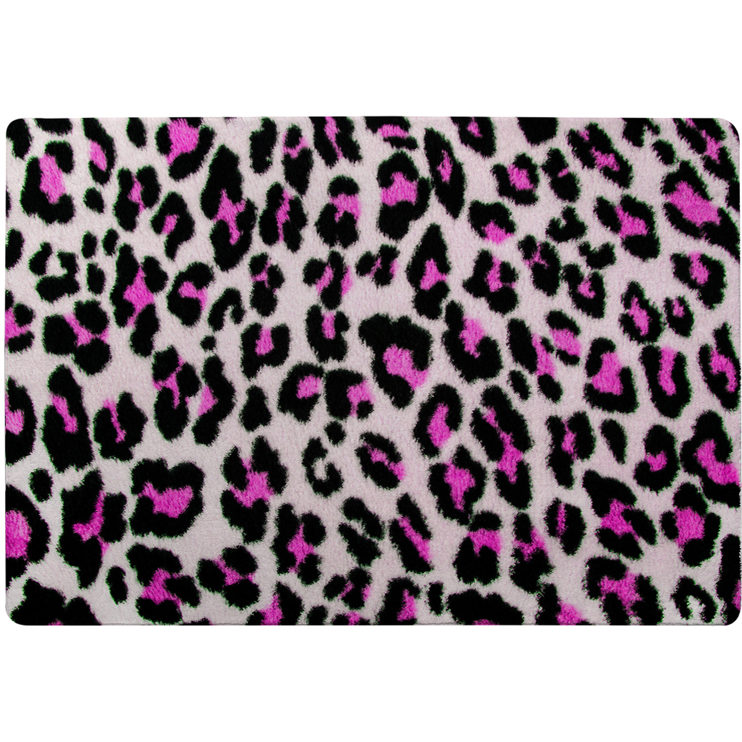 Pink Fluffy Leopard Rug