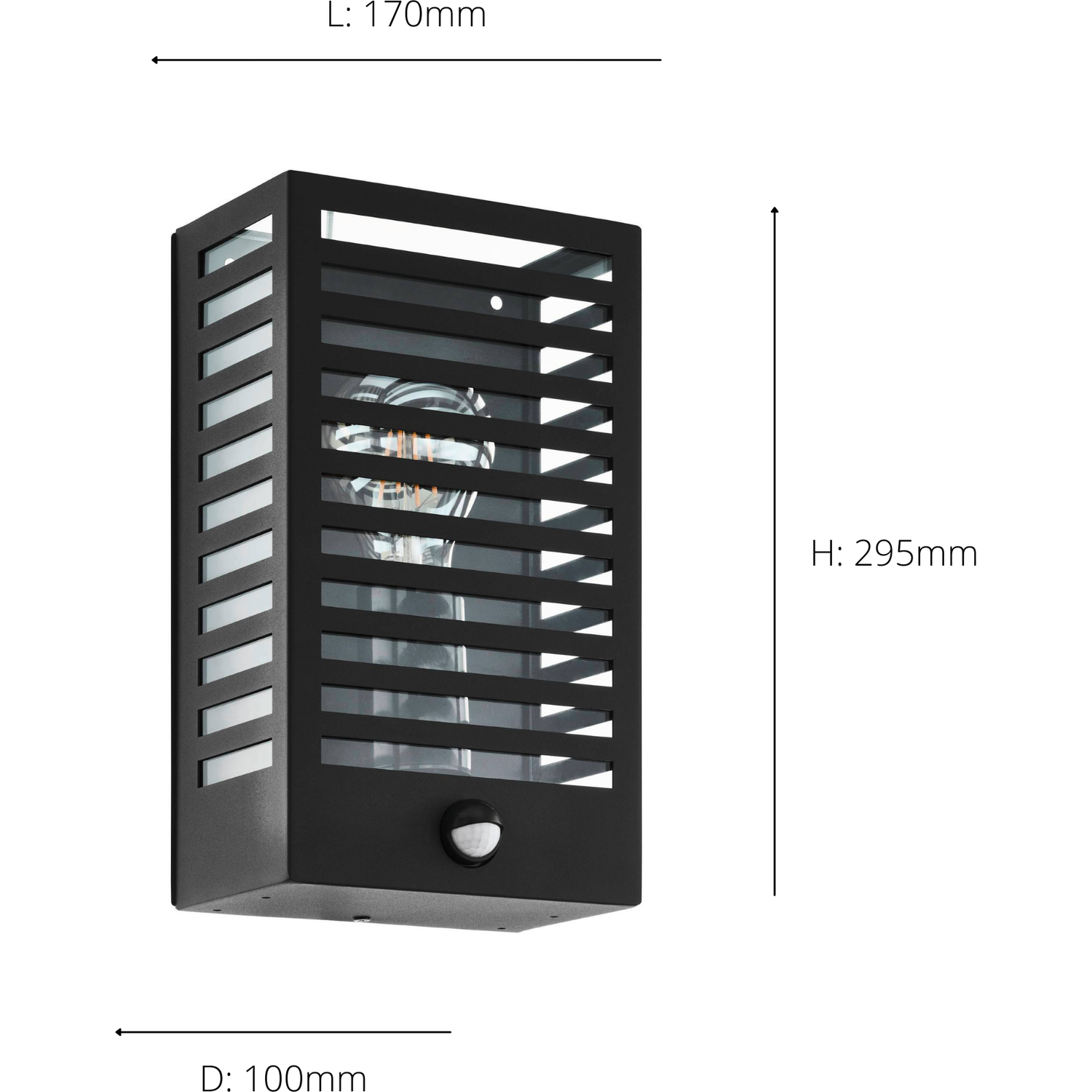 Eglo Alamonte 3 Steel Caged Ip44 Outdoor Wall Light - Black