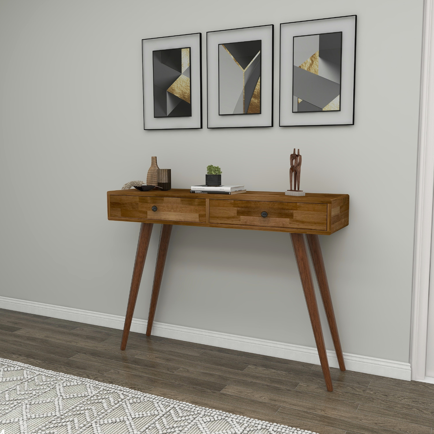 Console Table Solid Wood Dresuar Silas - Walnut