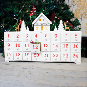 Christmas White Wooden Advent Calendar