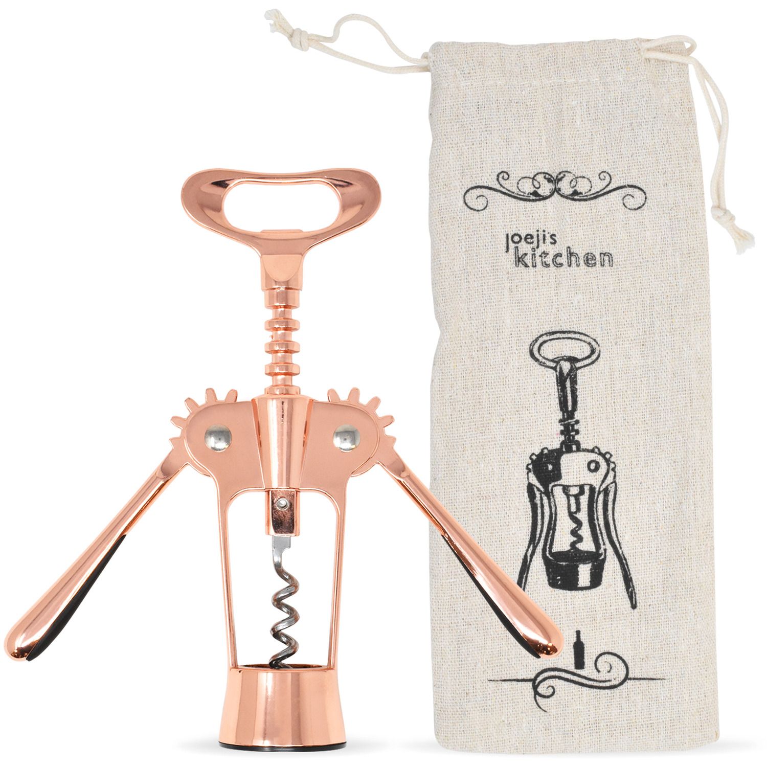 Winged Design Corkscrew Bottle Opener Rosegold - Rosegold