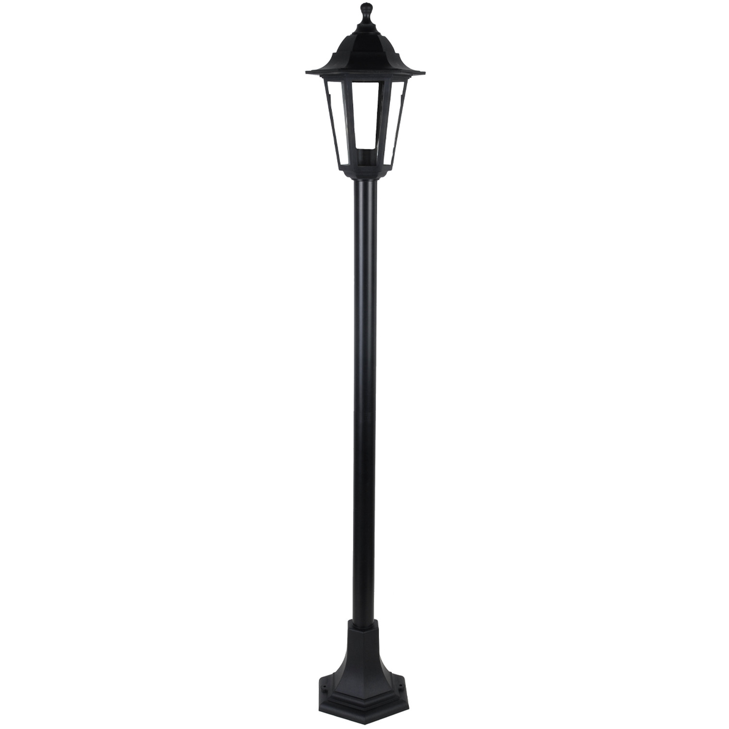 Yasmin Outdoor Traditional Lantern Style Tall Post Light - Black