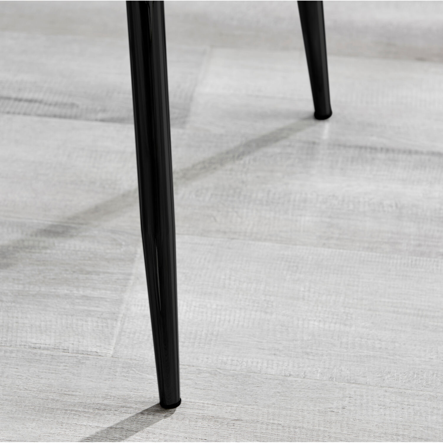 Carson White Marble Effect Square Dining Table And 2 Nora Black Leg Chairs - Light Grey