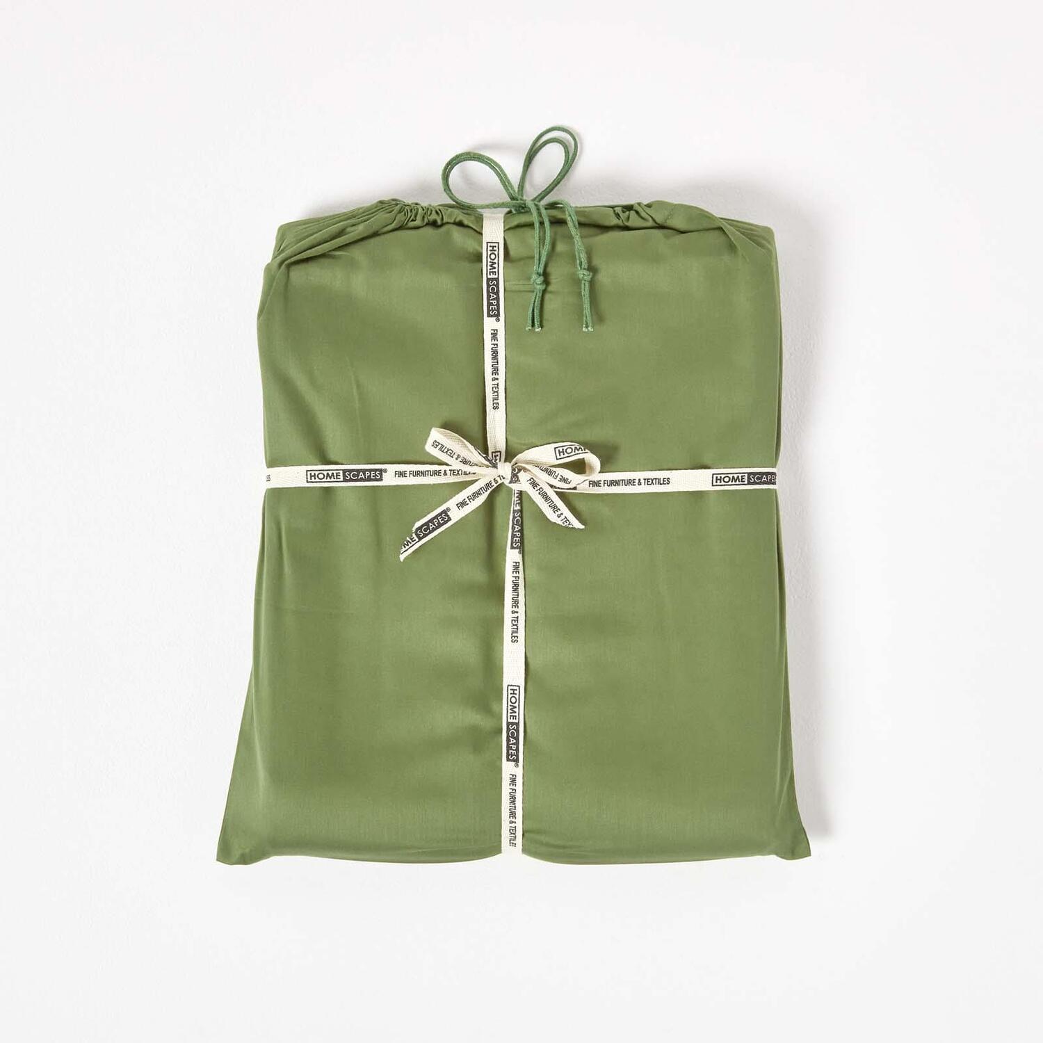 Organic Egyptian Cotton Duvet Cover Set - Moss Green King
