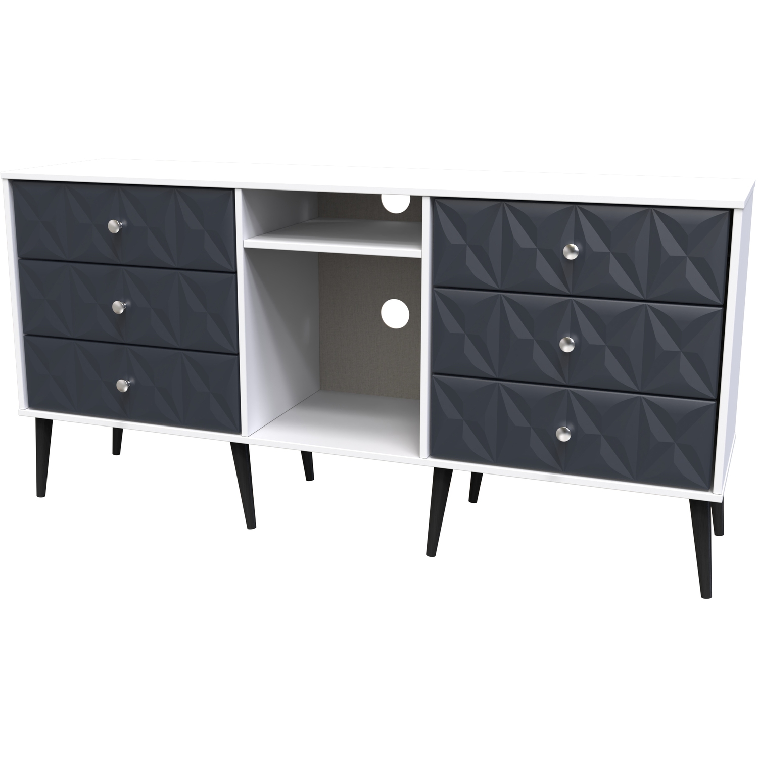 Pixel 6 Drawer Tv Unit - Indigo Matt White