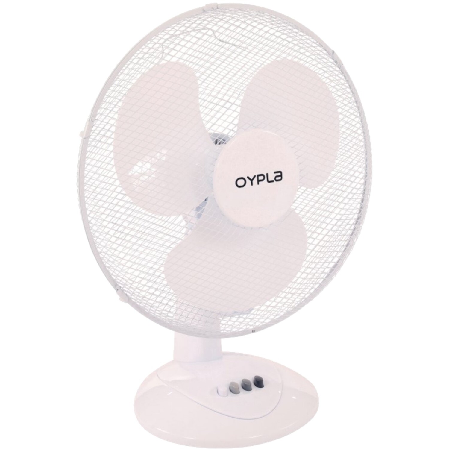 Oypla 16" Desk Fan - White - 3 Speed Oscillating