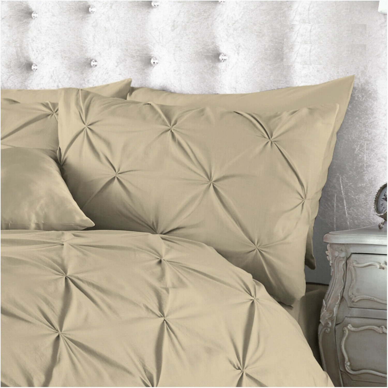 Luxury Alford Duvet Cover And Pillowcase Set - Latte Single